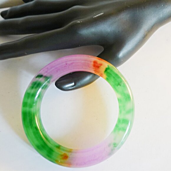 Chinese Jade Small Wrist Bangle Bracelet - Picture 2 of 4